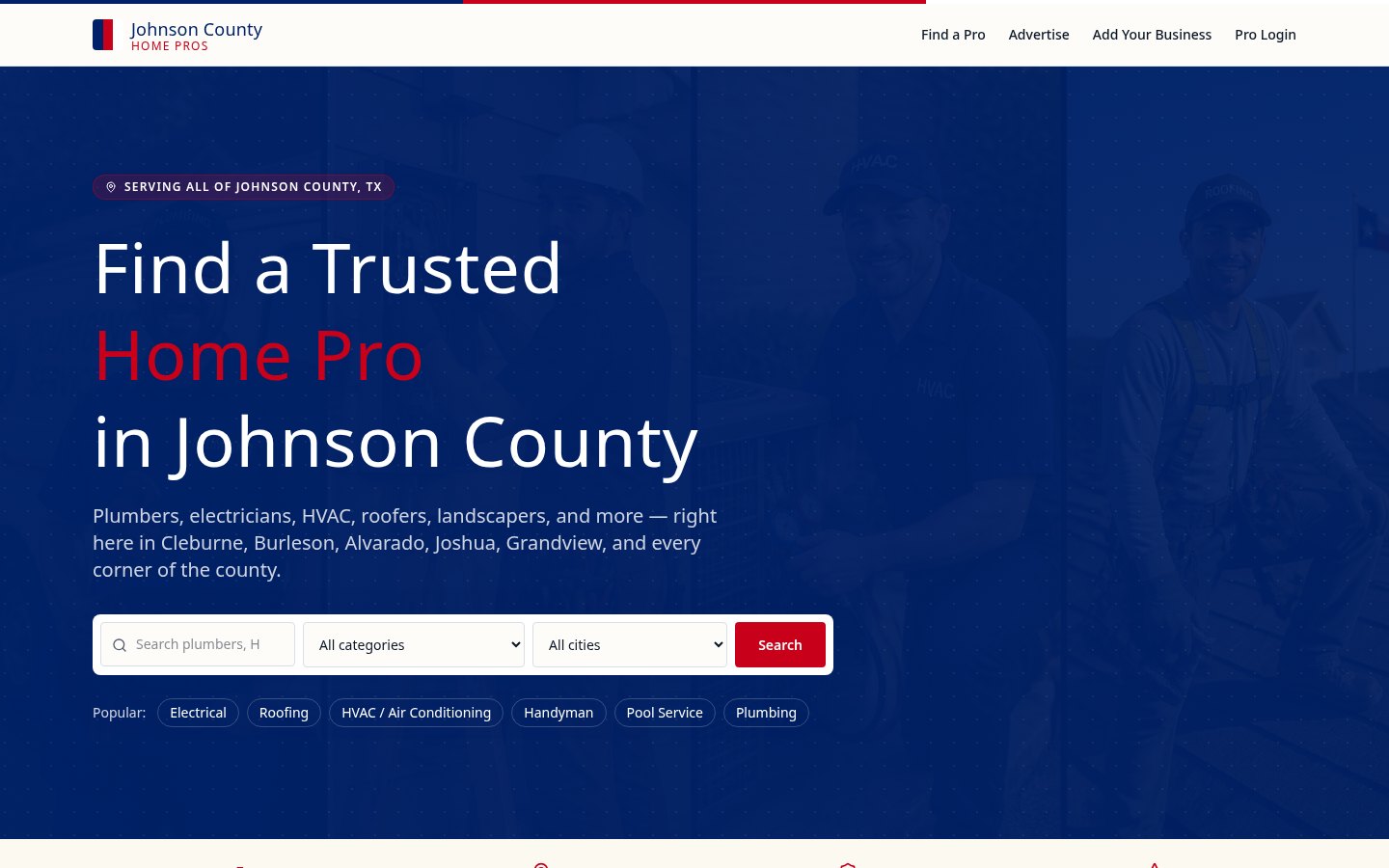 Website built by Clixmart for Johnson County Home Pros