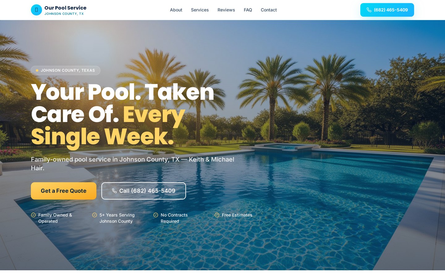Website built by Clixmart for Our Pool Service